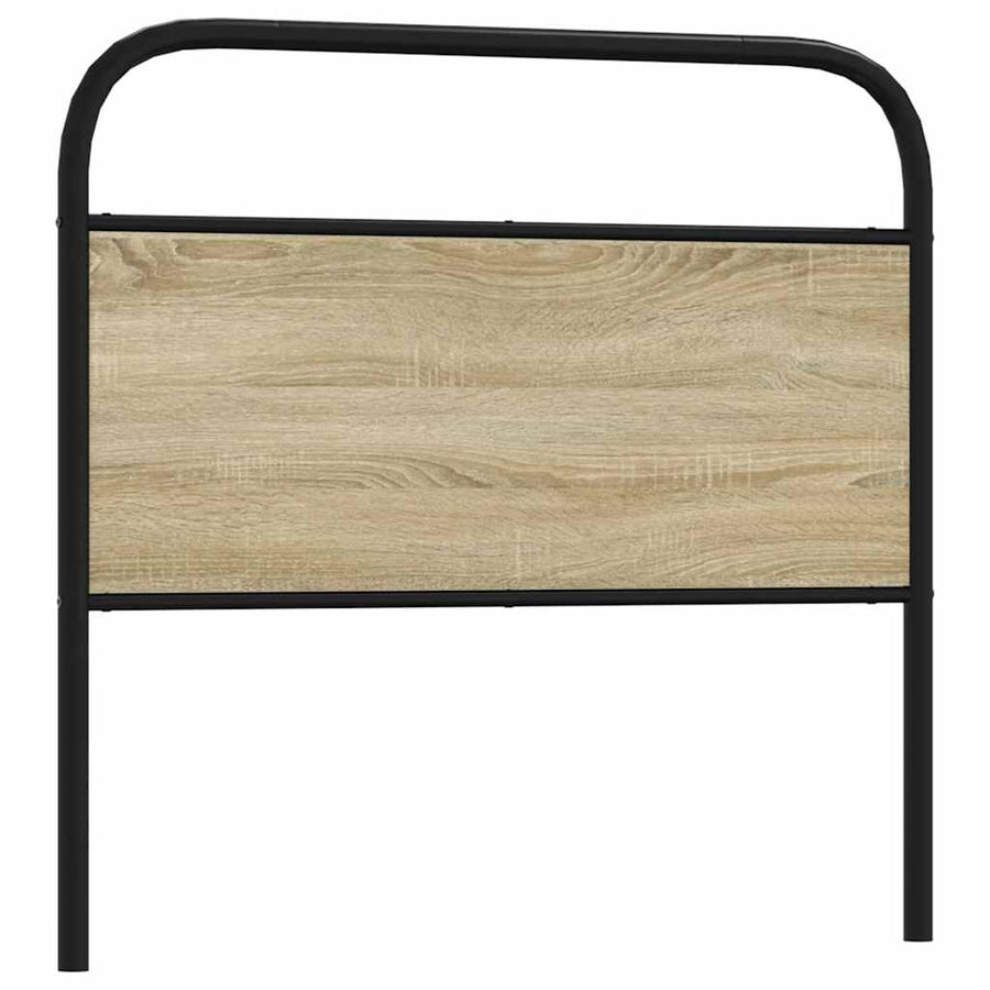 Hoofdbord 90 cm staal en bewerkt hout sonoma eikenkleurig