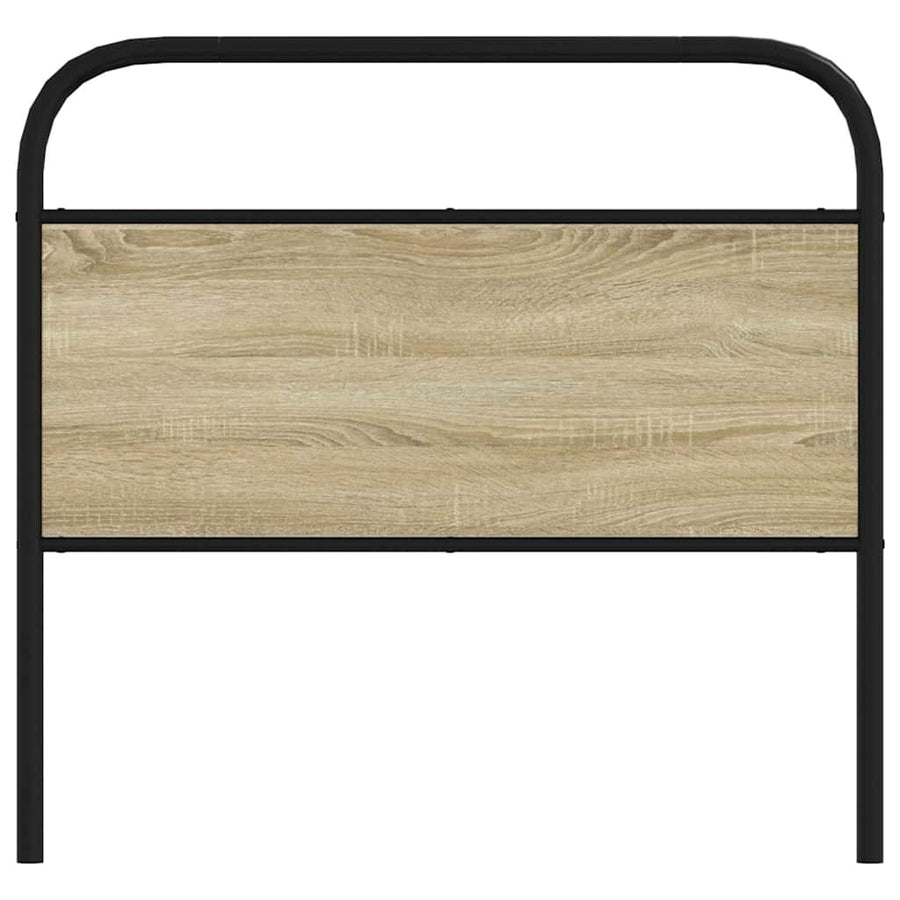 Hoofdbord 90 cm staal en bewerkt hout sonoma eikenkleurig