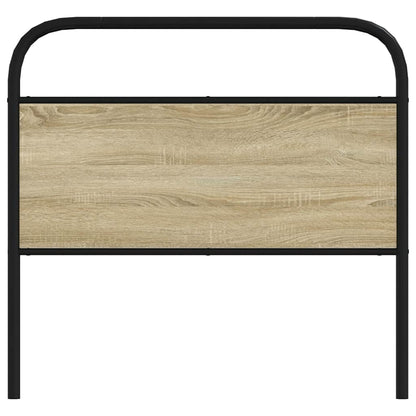 Hoofdbord 100 cm staal en bewerkt hout sonoma eikenkleurig
