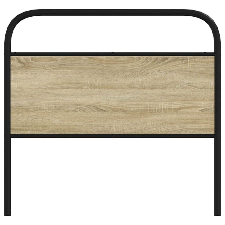 Hoofdbord 100 cm staal en bewerkt hout sonoma eikenkleurig