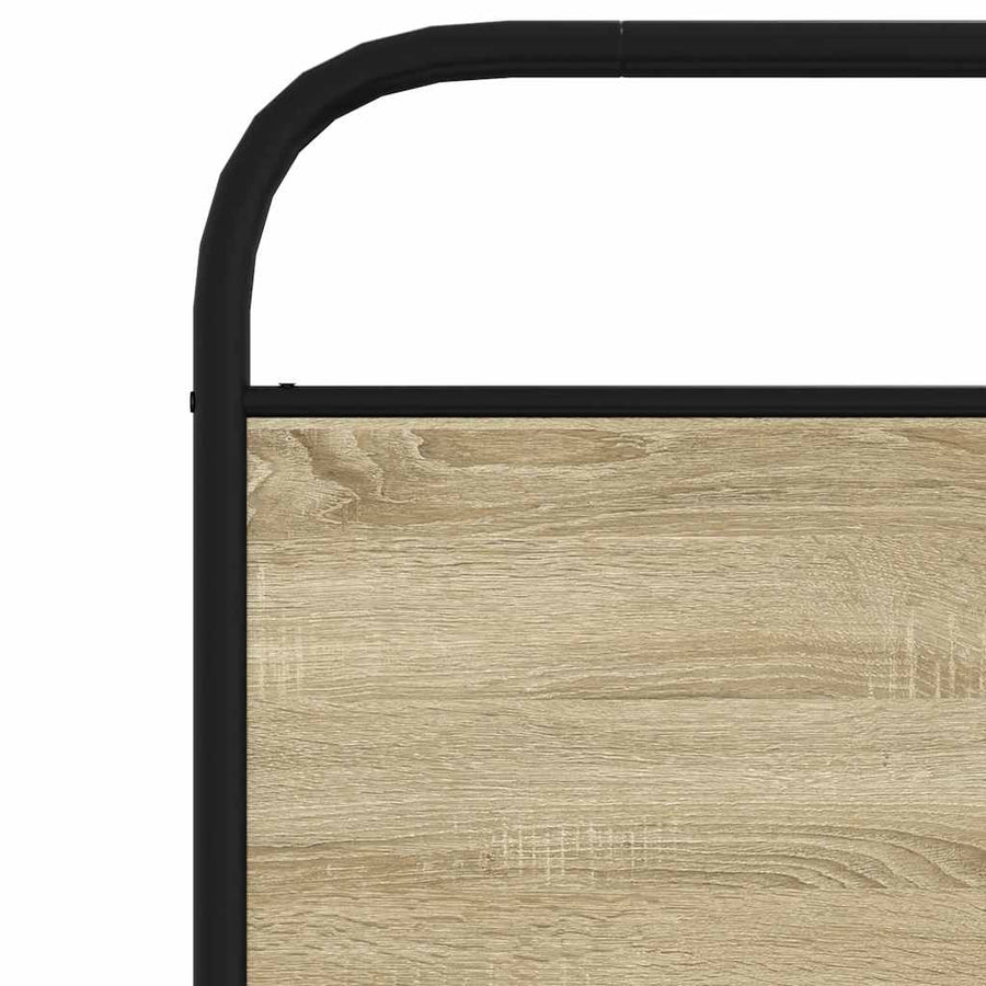 Hoofdbord 100 cm staal en bewerkt hout sonoma eikenkleurig