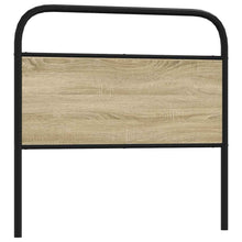 Hoofdbord 107 cm staal en bewerkt hout sonoma eikenkleurig