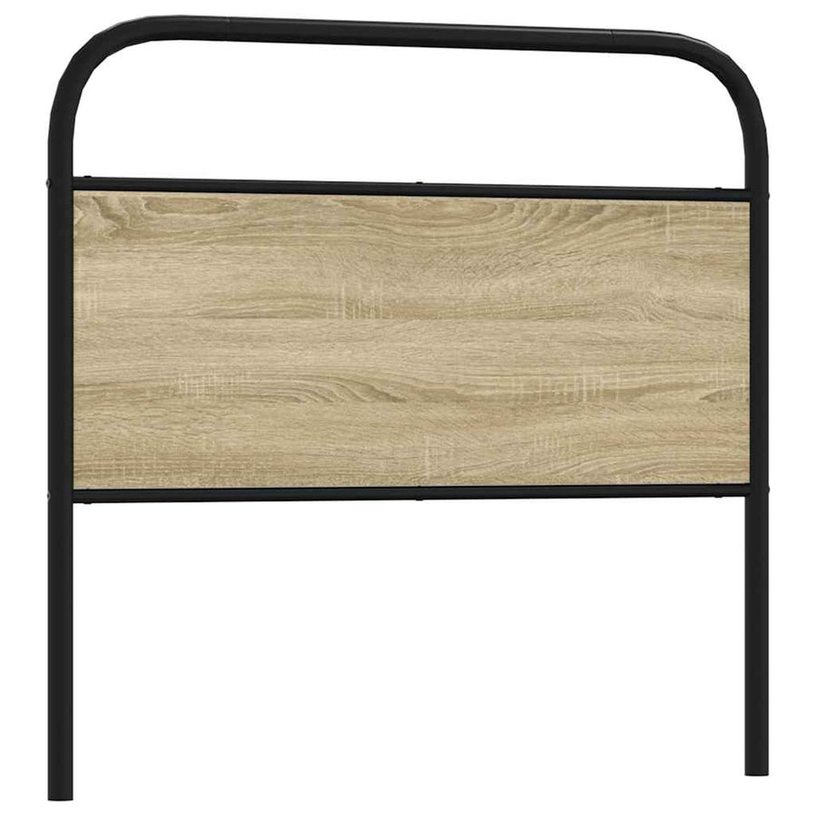 Hoofdbord 107 cm staal en bewerkt hout sonoma eikenkleurig