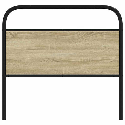 Hoofdbord 107 cm staal en bewerkt hout sonoma eikenkleurig
