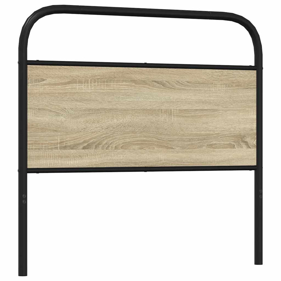 Hoofdbord 107 cm staal en bewerkt hout sonoma eikenkleurig