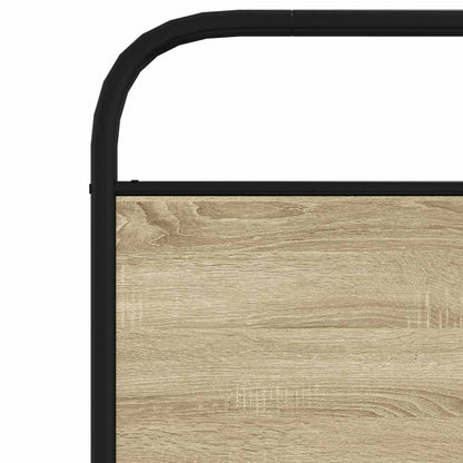 Hoofdbord 107 cm staal en bewerkt hout sonoma eikenkleurig