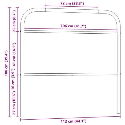 Hoofdbord 107 cm staal en bewerkt hout sonoma eikenkleurig