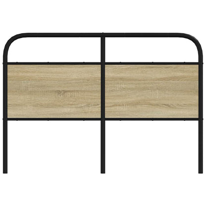 Hoofdbord 120 cm staal en bewerkt hout sonoma eikenkleurig