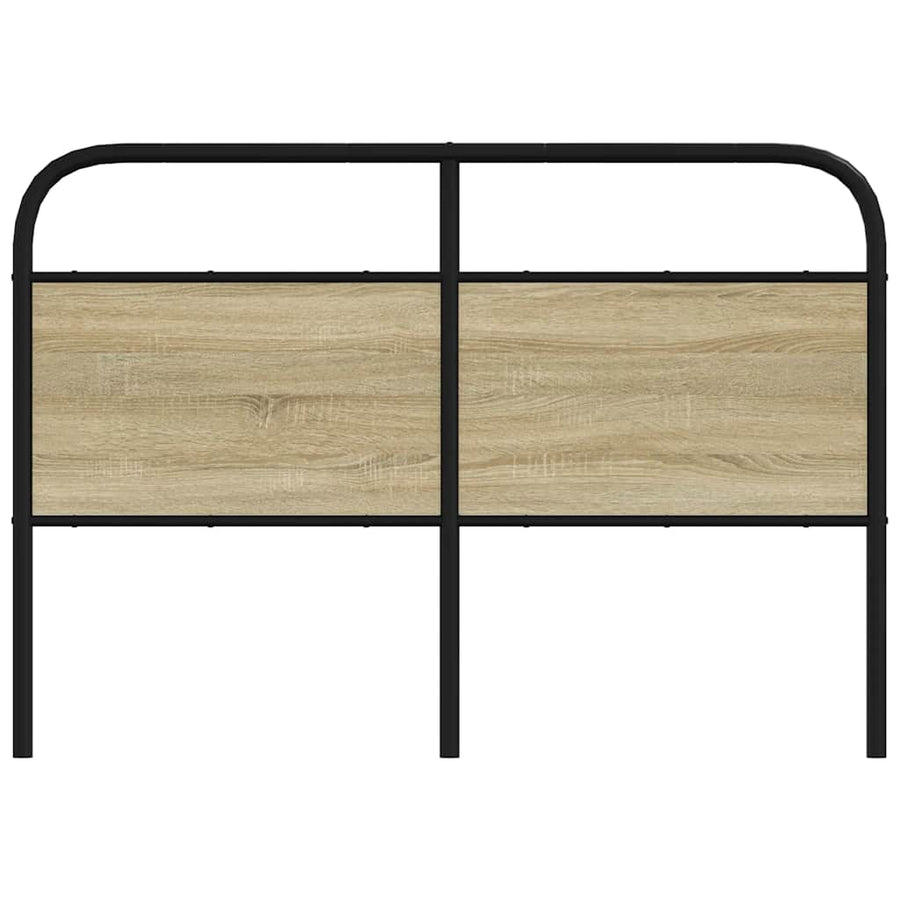 Hoofdbord 120 cm staal en bewerkt hout sonoma eikenkleurig