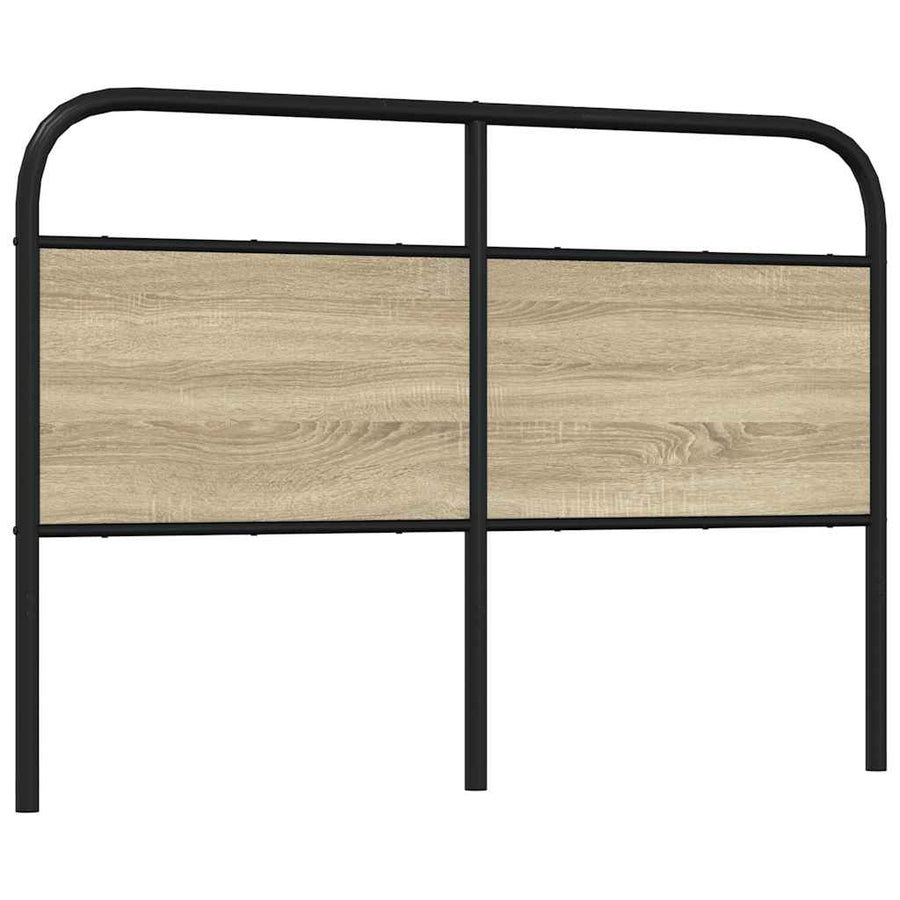 Hoofdbord 120 cm staal en bewerkt hout sonoma eikenkleurig