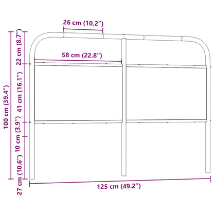 Hoofdbord 120 cm staal en bewerkt hout sonoma eikenkleurig