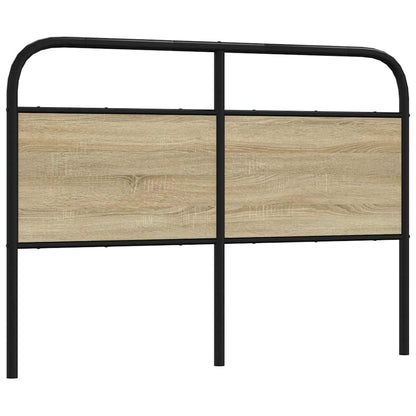 Hoofdbord 135 cm staal en bewerkt hout sonoma eikenkleurig