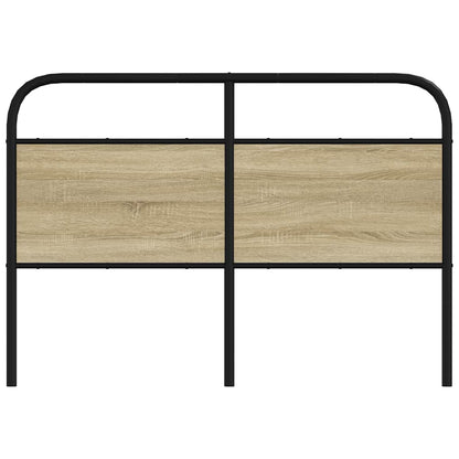 Hoofdbord 135 cm staal en bewerkt hout sonoma eikenkleurig
