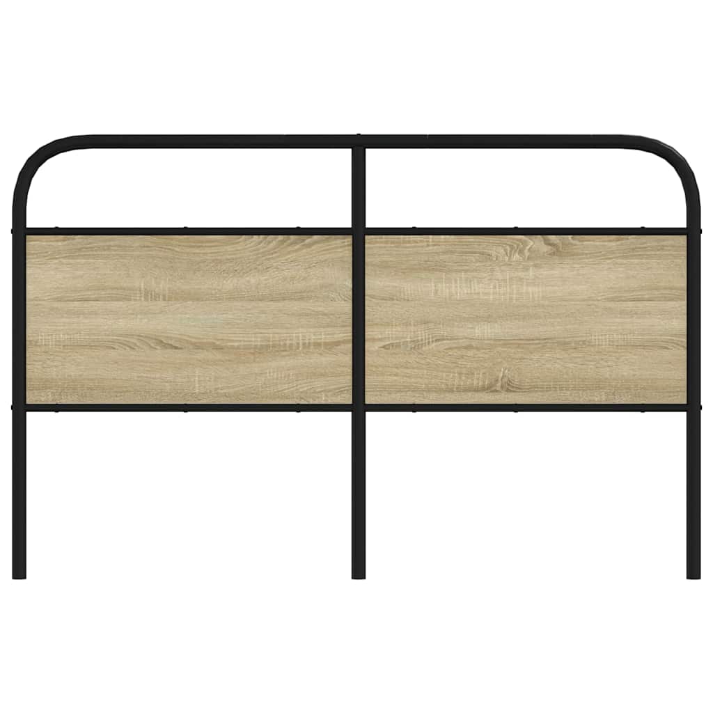 Hoofdbord 150 cm staal en bewerkt hout sonoma eikenkleurig