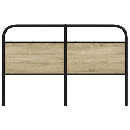 Hoofdbord 150 cm staal en bewerkt hout sonoma eikenkleurig