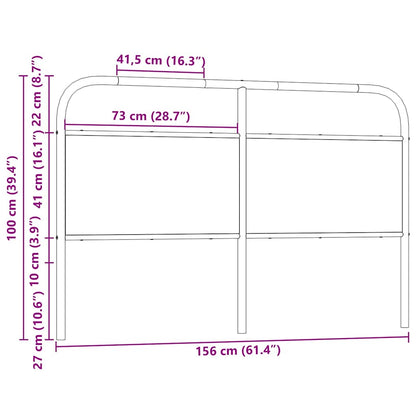 Hoofdbord 150 cm staal en bewerkt hout sonoma eikenkleurig