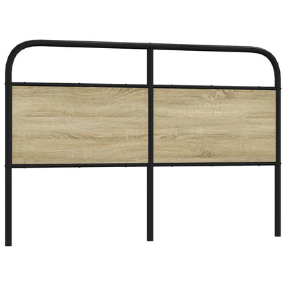 Hoofdbord 160 cm staal en bewerkt hout sonoma eikenkleurig