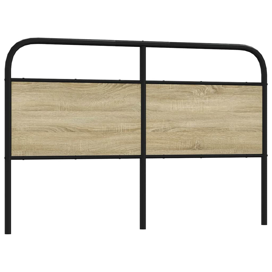 Hoofdbord 160 cm staal en bewerkt hout sonoma eikenkleurig