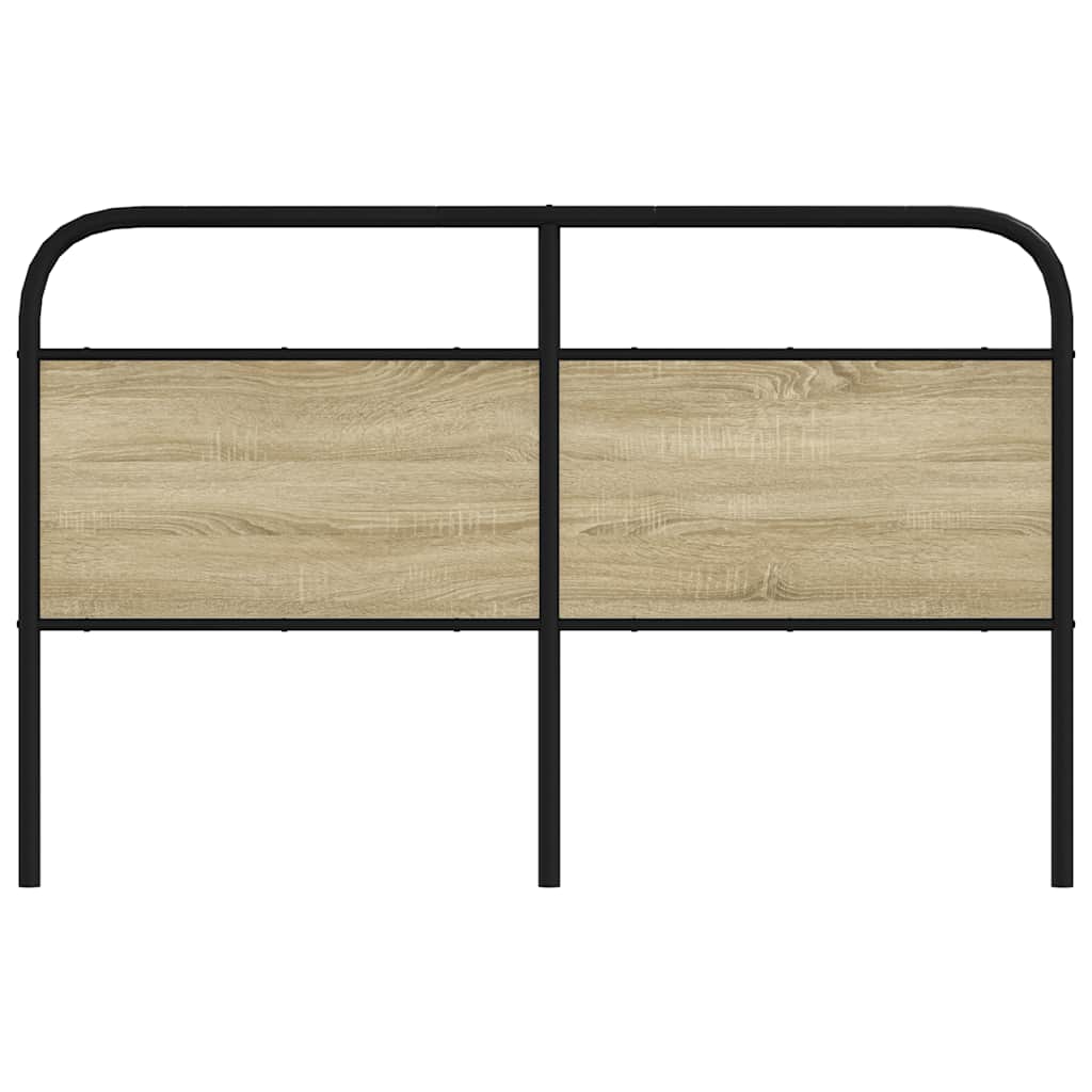 Hoofdbord 160 cm staal en bewerkt hout sonoma eikenkleurig
