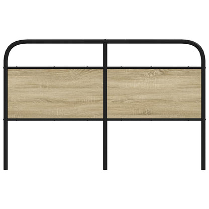 Hoofdbord 160 cm staal en bewerkt hout sonoma eikenkleurig