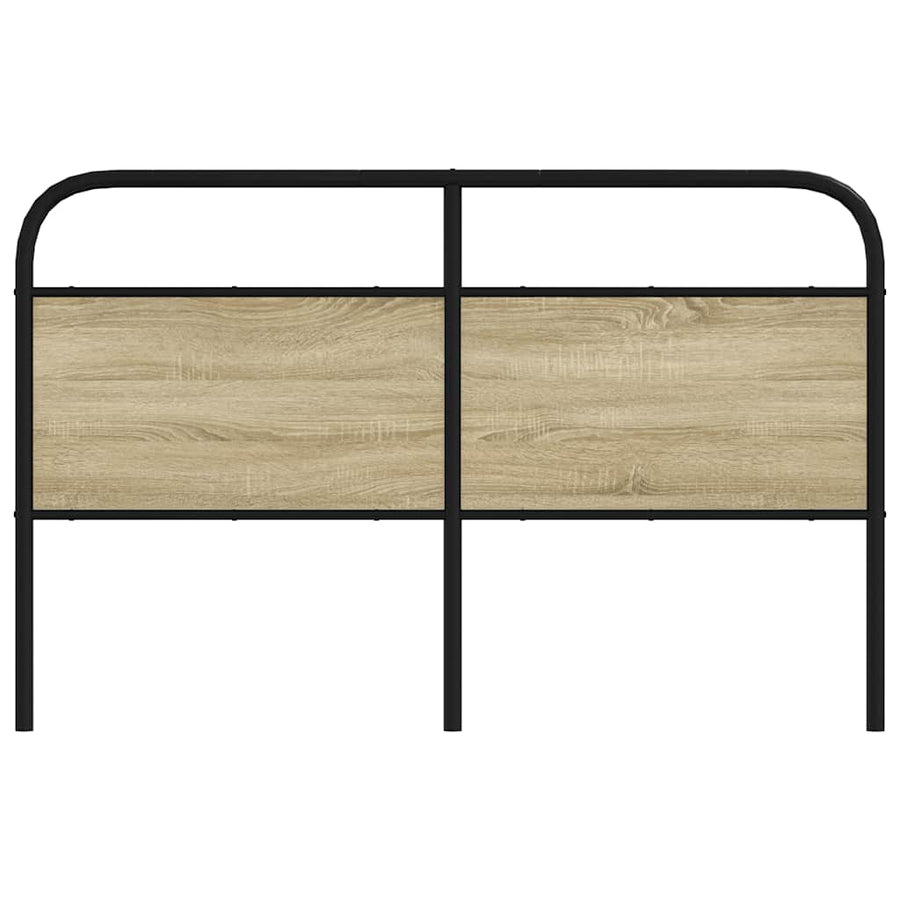 Hoofdbord 160 cm staal en bewerkt hout sonoma eikenkleurig