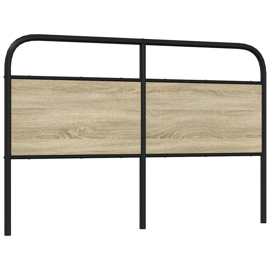 Hoofdbord 160 cm staal en bewerkt hout sonoma eikenkleurig