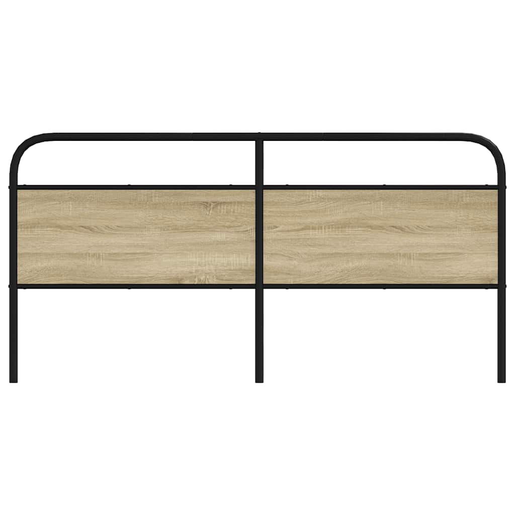 Hoofdbord 180 cm staal en bewerkt hout sonoma eikenkleurig