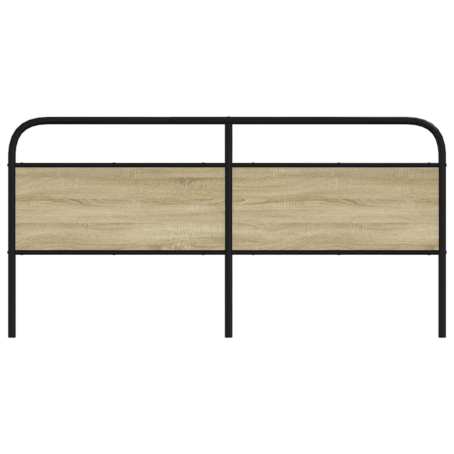 Hoofdbord 180 cm staal en bewerkt hout sonoma eikenkleurig