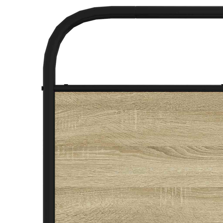 Hoofdbord 180 cm staal en bewerkt hout sonoma eikenkleurig