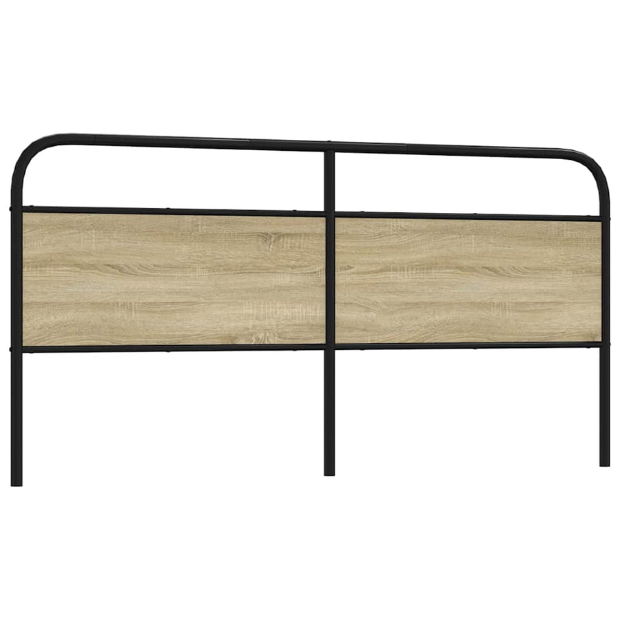 Hoofdbord 190 cm staal en bewerkt hout sonoma eikenkleurig