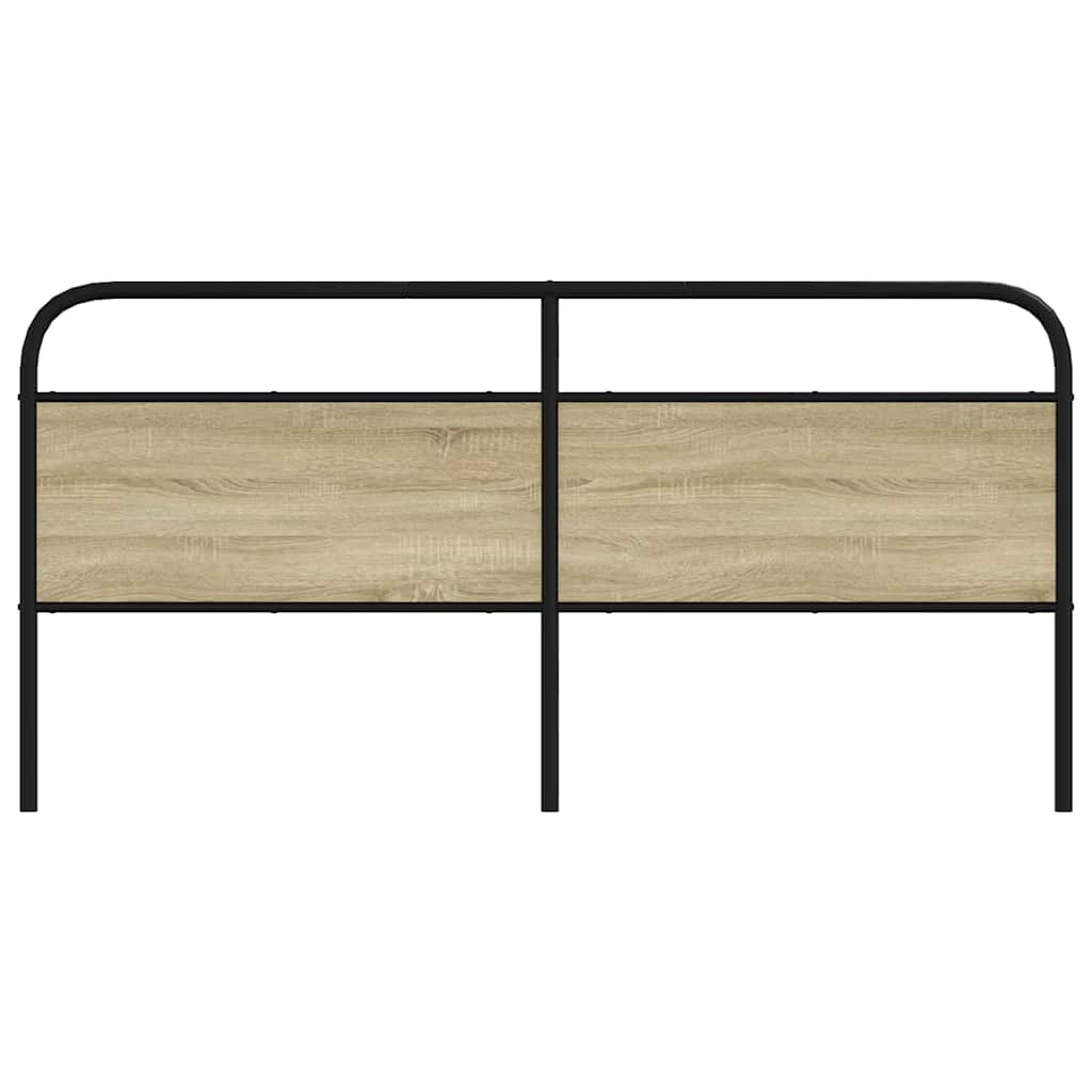 Hoofdbord 190 cm staal en bewerkt hout sonoma eikenkleurig