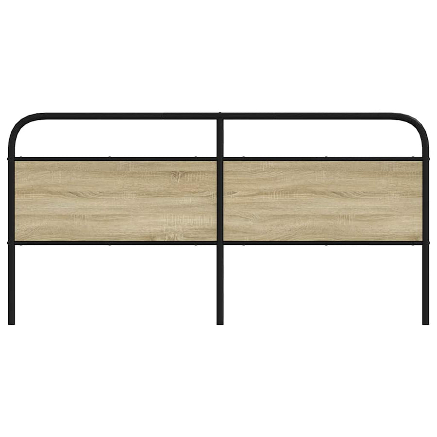 Hoofdbord 190 cm staal en bewerkt hout sonoma eikenkleurig