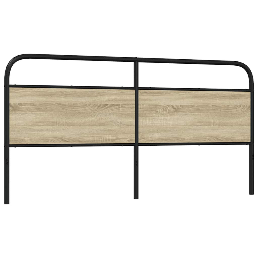 Hoofdbord 190 cm staal en bewerkt hout sonoma eikenkleurig