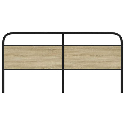 Hoofdbord 200 cm staal en bewerkt hout sonoma eikenkleurig