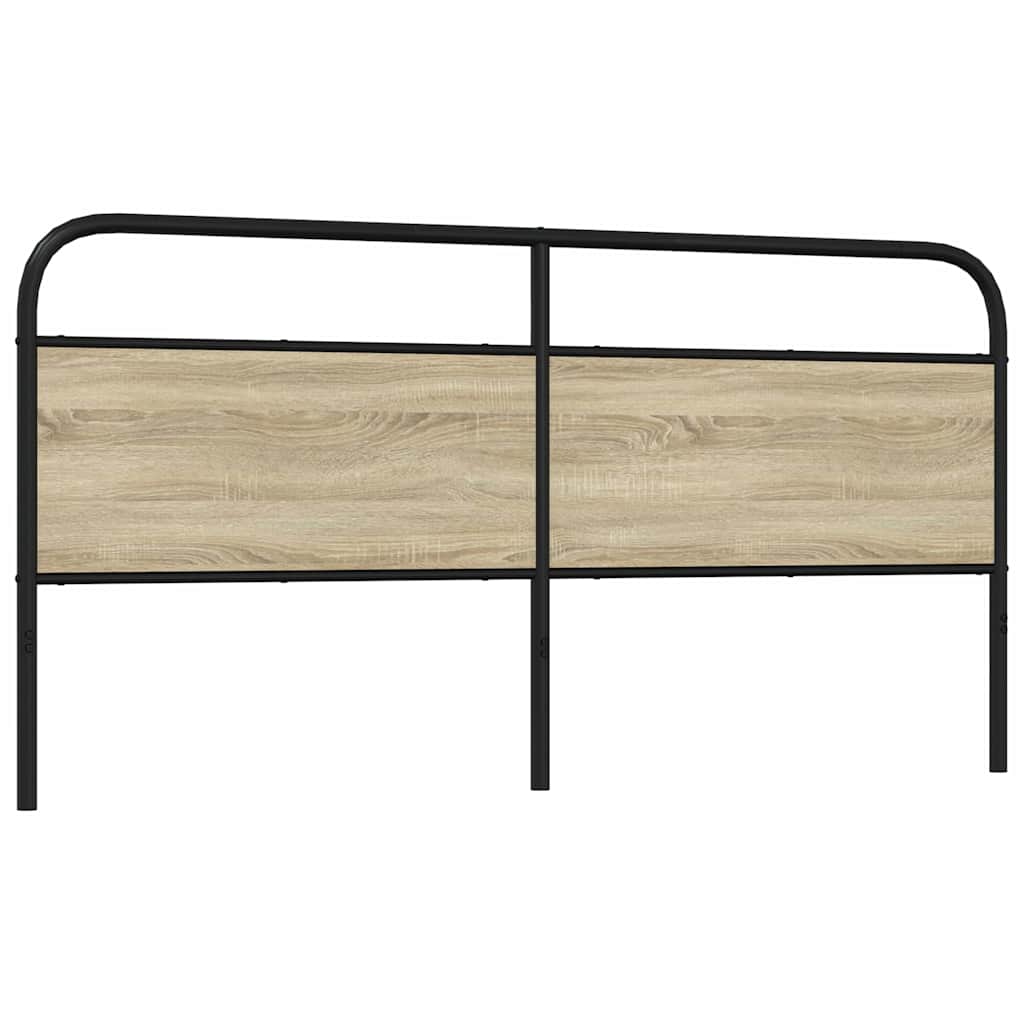 Hoofdbord 200 cm staal en bewerkt hout sonoma eikenkleurig