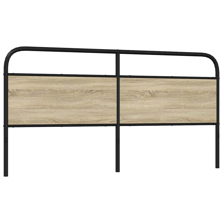 Hoofdbord 200 cm staal en bewerkt hout sonoma eikenkleurig