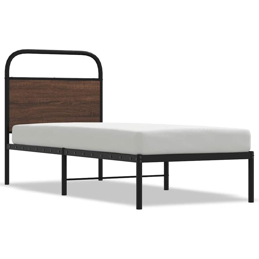 Bedframe zonder matras bewerkt hout bruin eikenkleur 80x200 cm