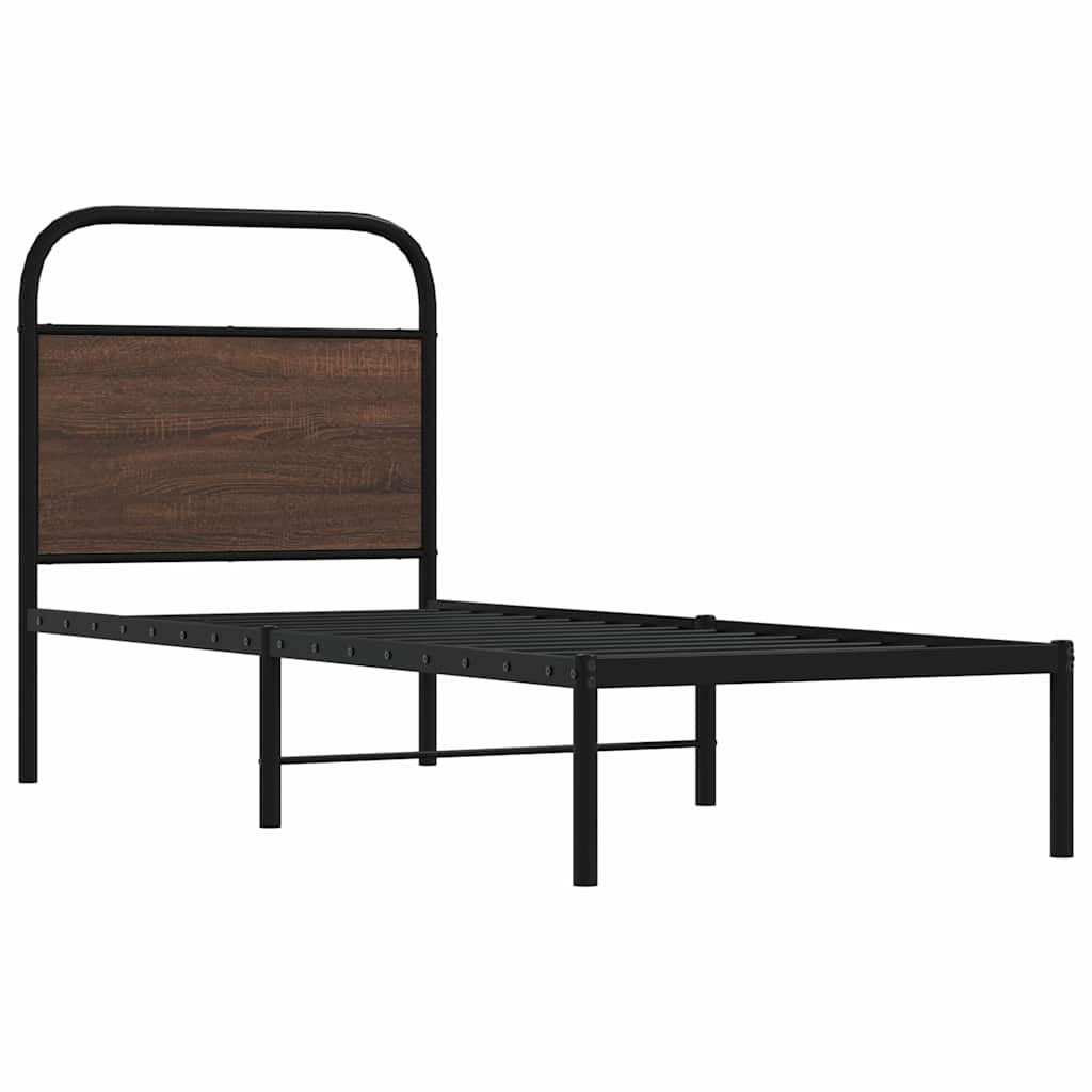 Bedframe zonder matras bewerkt hout bruin eikenkleur 80x200 cm
