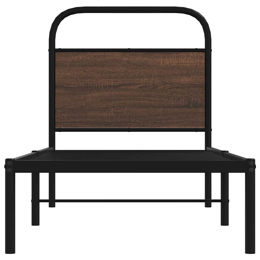 Bedframe zonder matras bewerkt hout bruin eikenkleur 80x200 cm