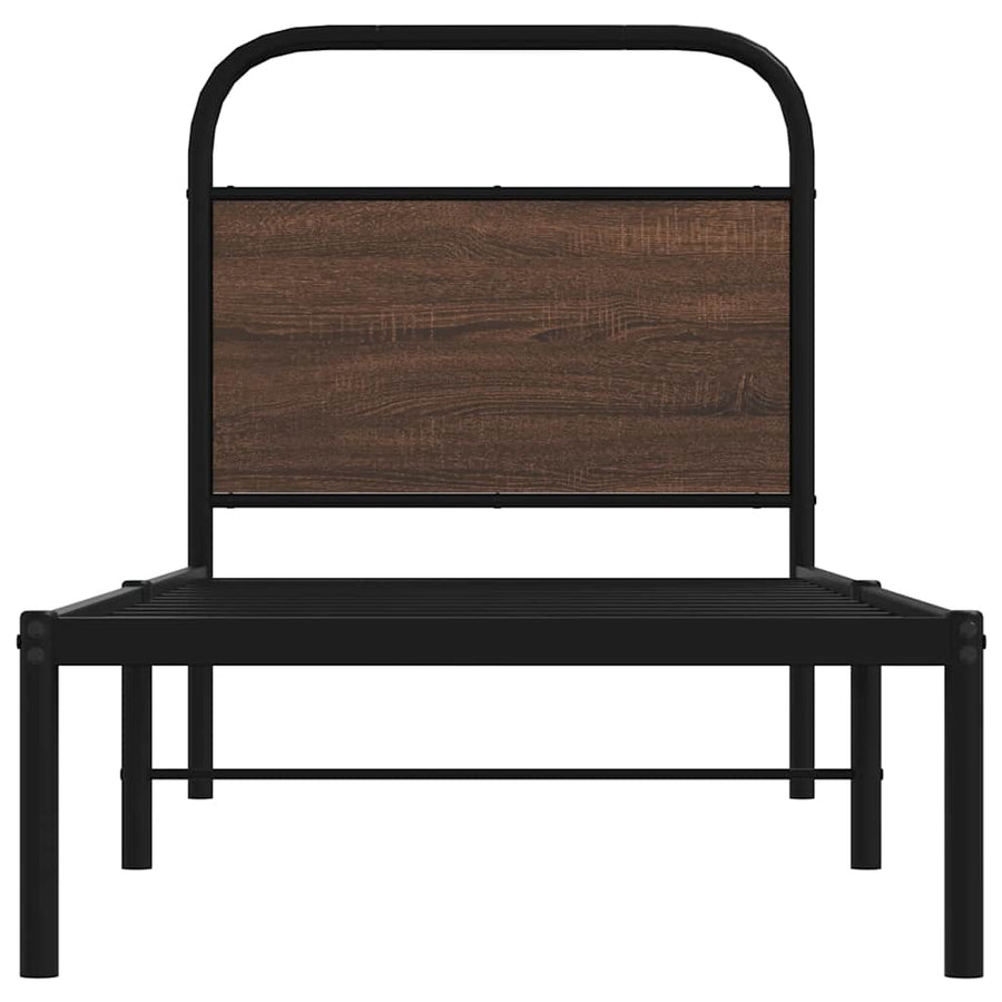 Bedframe zonder matras bewerkt hout bruin eikenkleur 80x200 cm