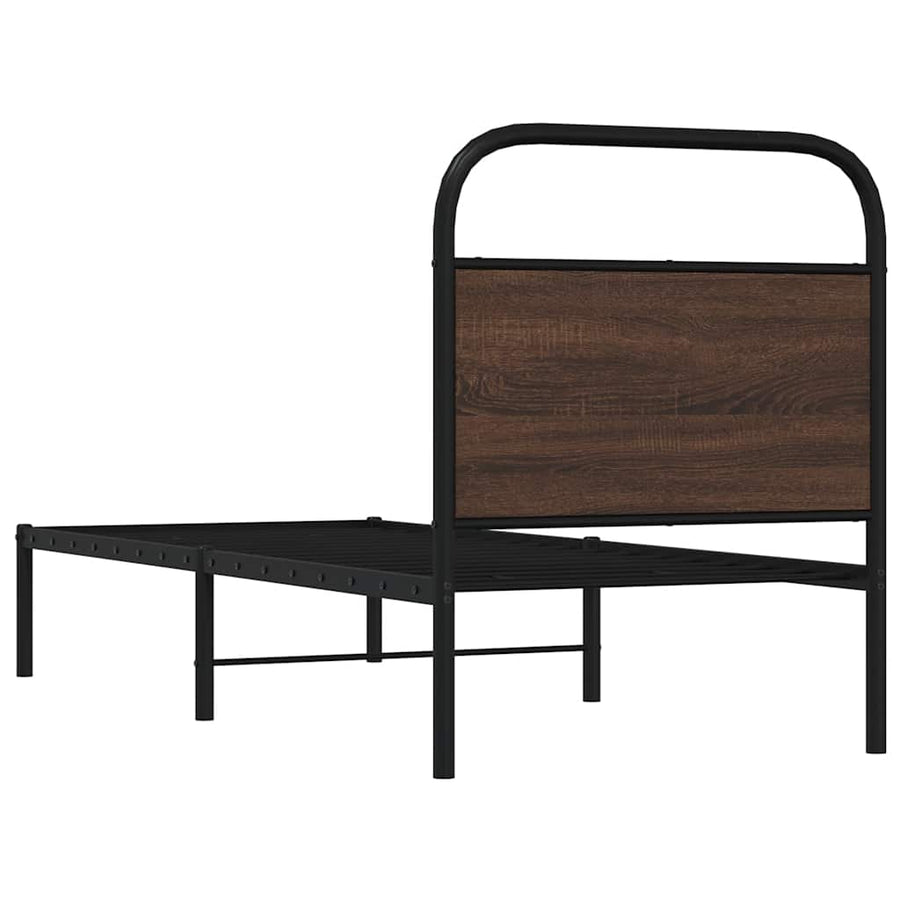 Bedframe zonder matras bewerkt hout bruin eikenkleur 80x200 cm