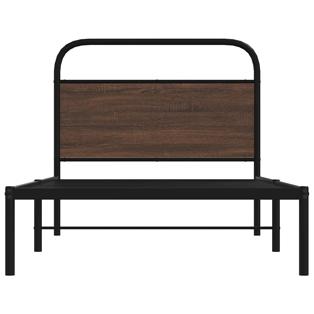 Bedframe zonder matras bewerkt hout bruin eikenkleur 90x190 cm