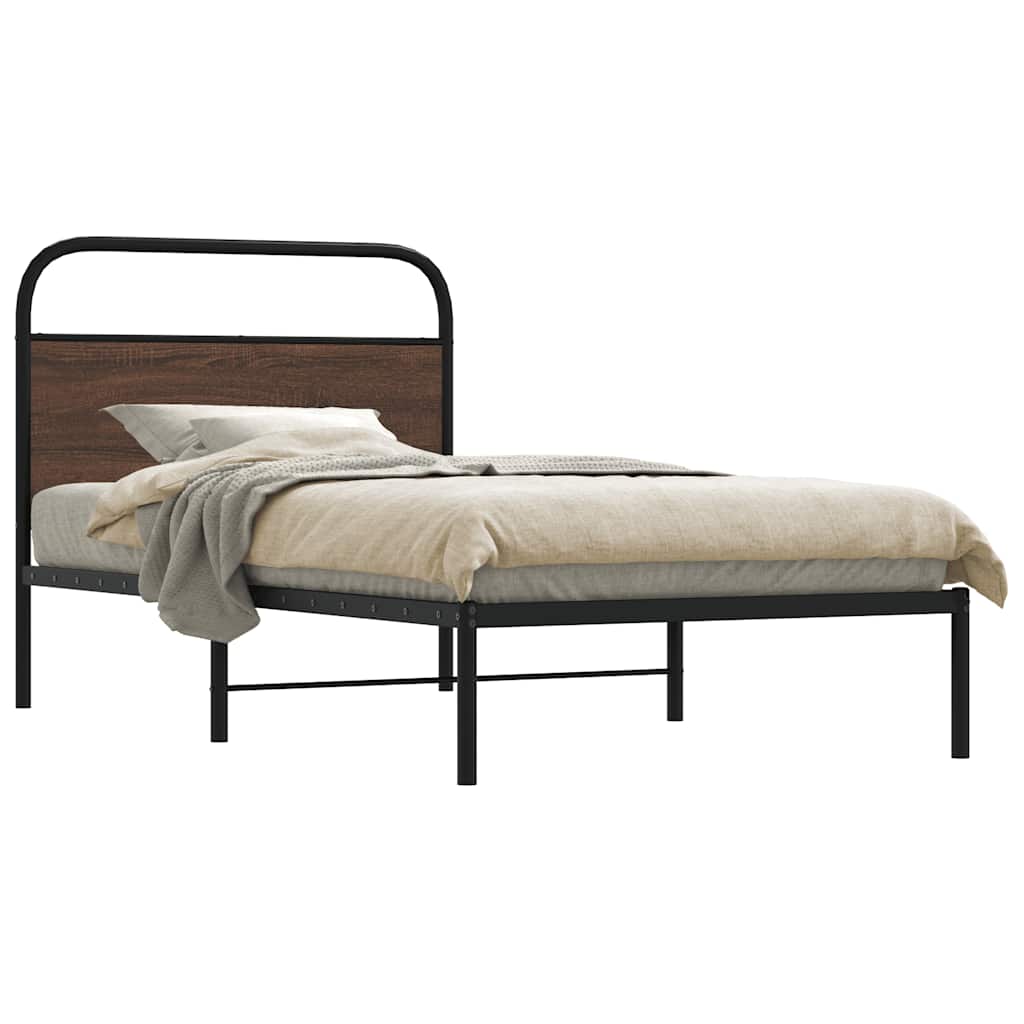 Bedframe zonder matras bewerkt hout bruin eikenkleur 90x190 cm