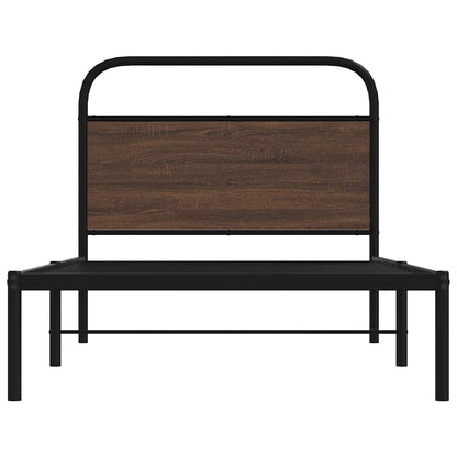 Bedframe zonder matras bewerkt hout bruin eikenkleur 100x190 cm