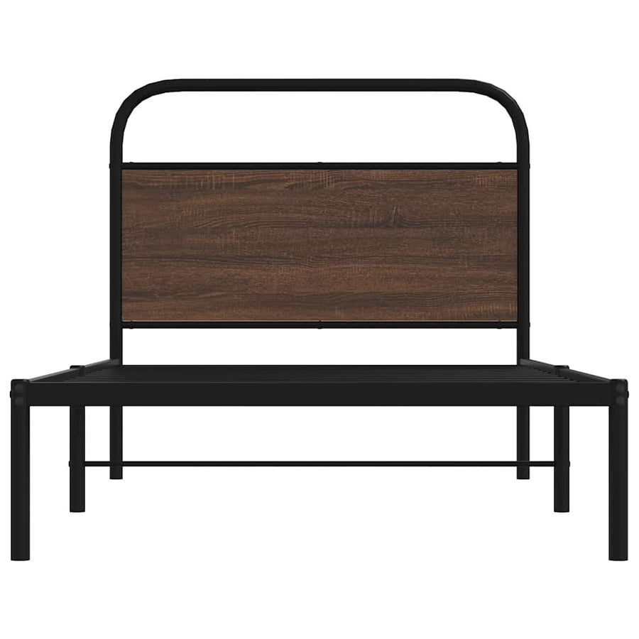 Bedframe zonder matras bewerkt hout bruin eikenkleur 100x190 cm