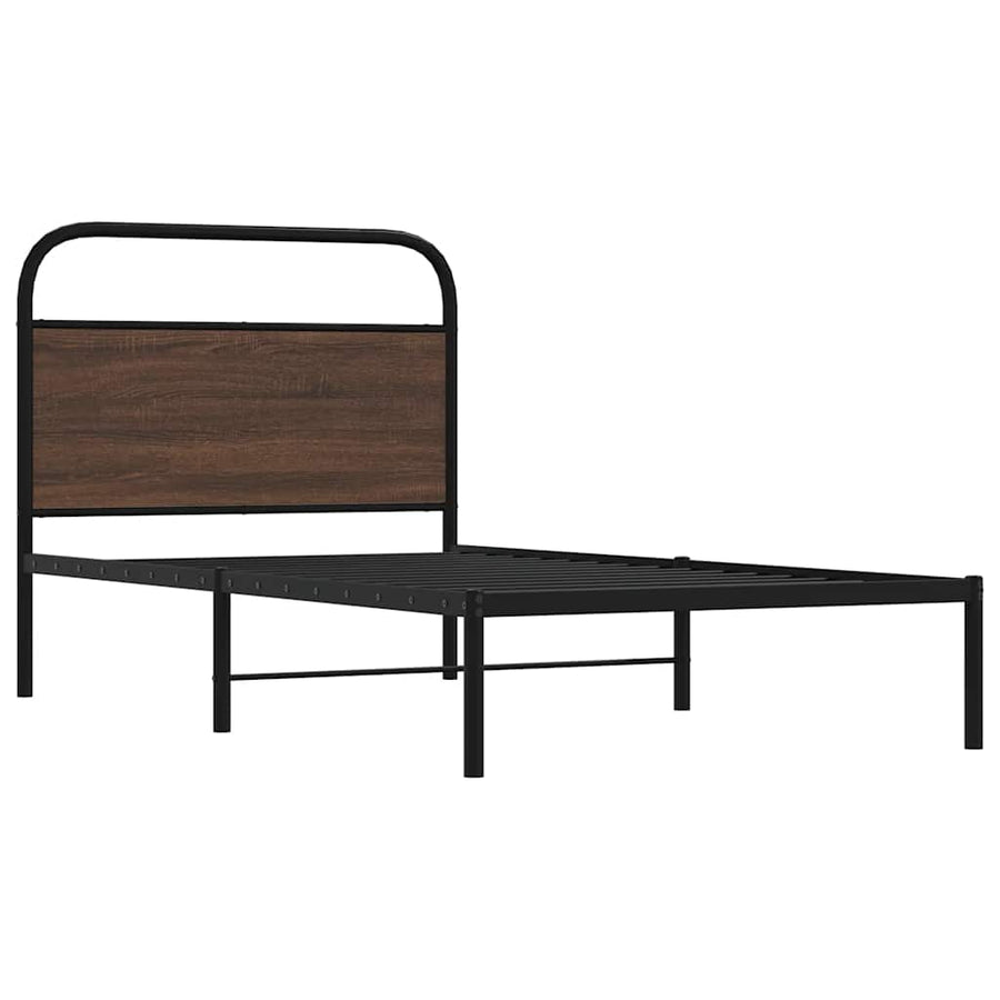 Bedframe zonder matras bewerkt hout bruin eikenkleur 100x200 cm