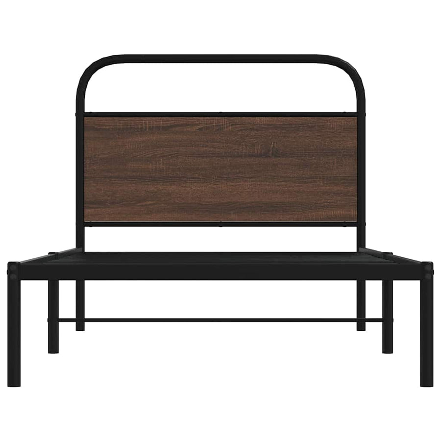 Bedframe zonder matras bewerkt hout bruin eikenkleur 100x200 cm