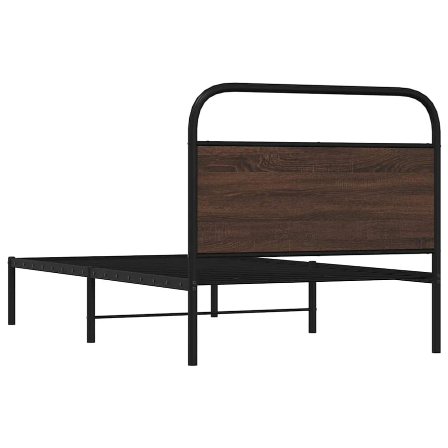 Bedframe zonder matras bewerkt hout bruin eikenkleur 100x200 cm