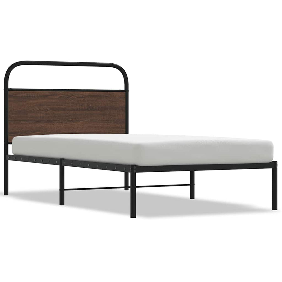 Bedframe zonder matras bewerkt hout bruin eikenkleur 107x203 cm