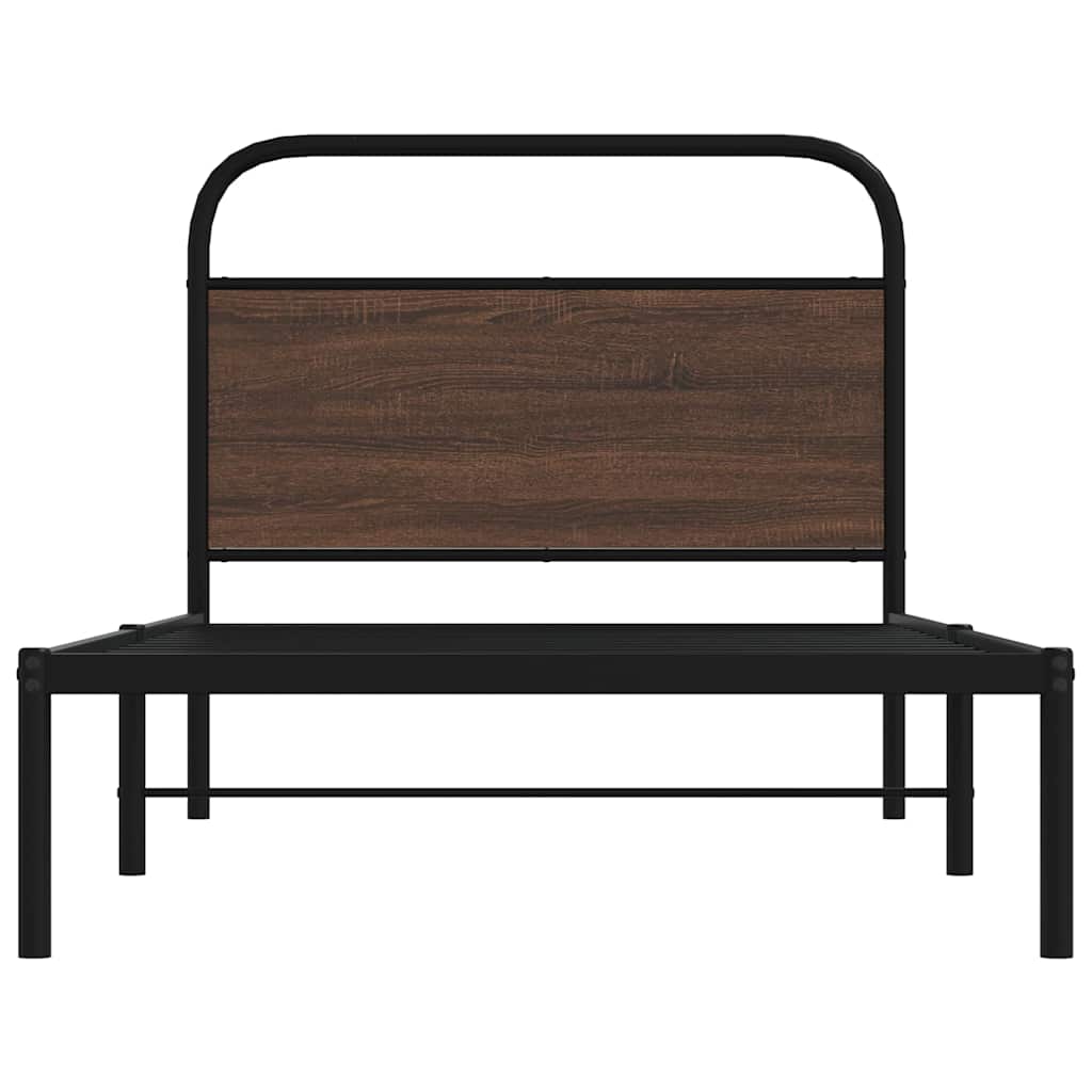Bedframe zonder matras bewerkt hout bruin eikenkleur 107x203 cm